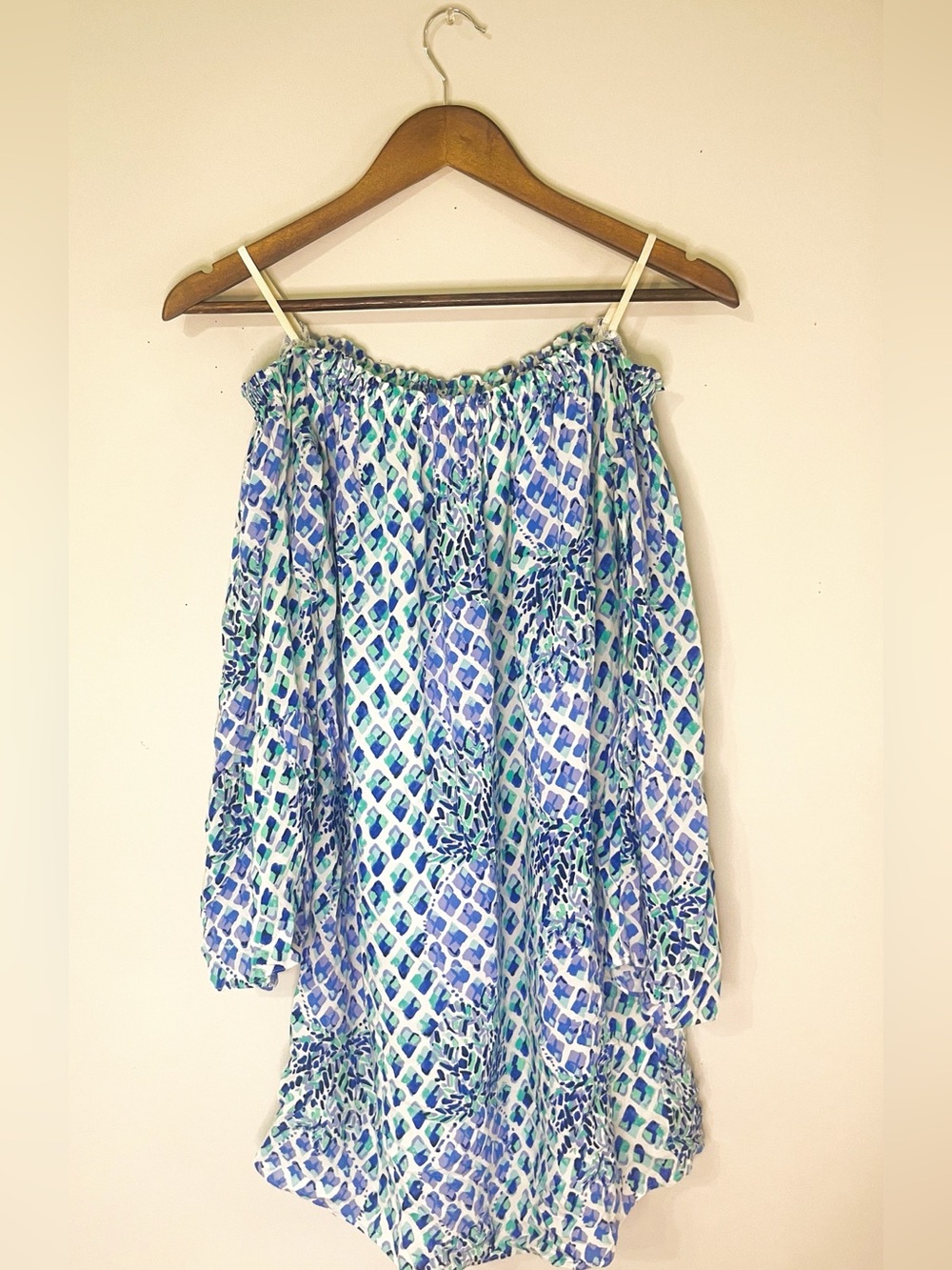 LILLY PULITZER Nevie Off the Shoulder Dress Size XS Resort White Toe In Print